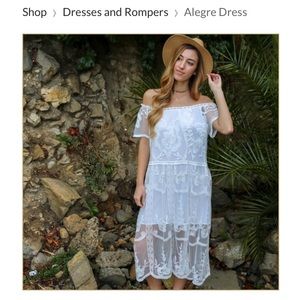 NWT off the shoulder white lace dress